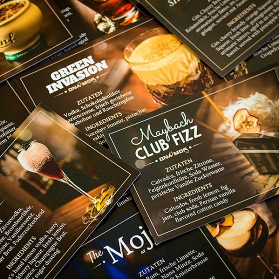 Ona Mor Postcard Menu